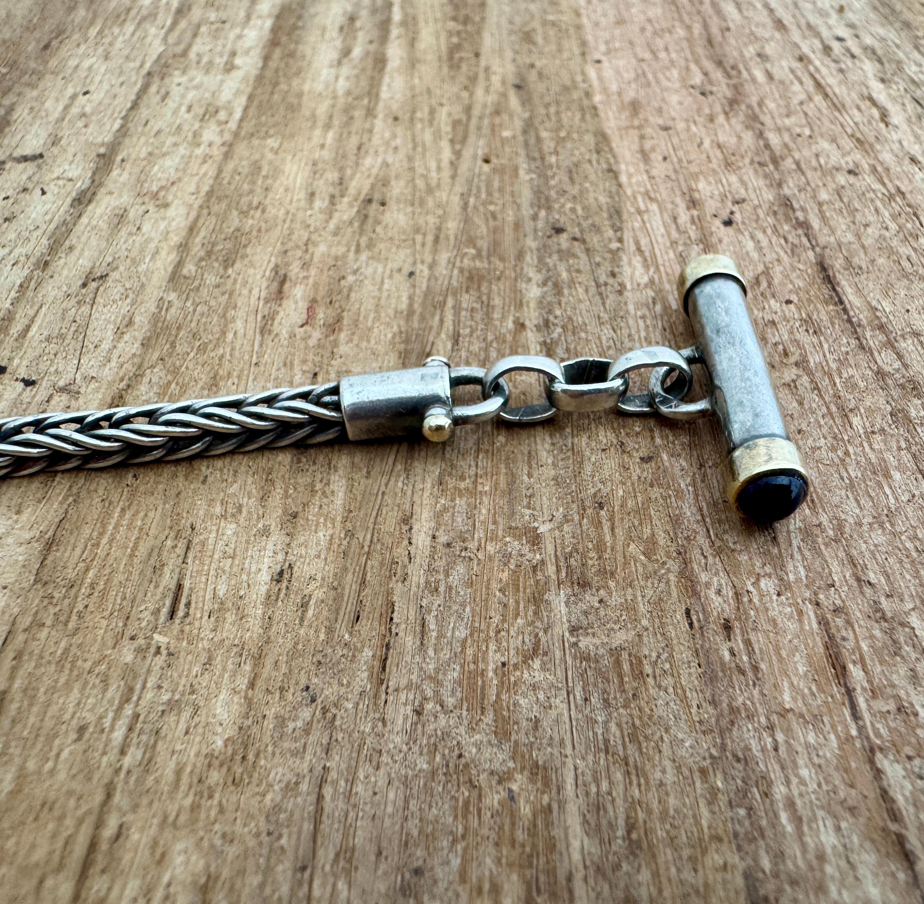 RARE Azza Fahmy Egyptian Sterling Silver & Gold Charm Bracelet For Sale 2