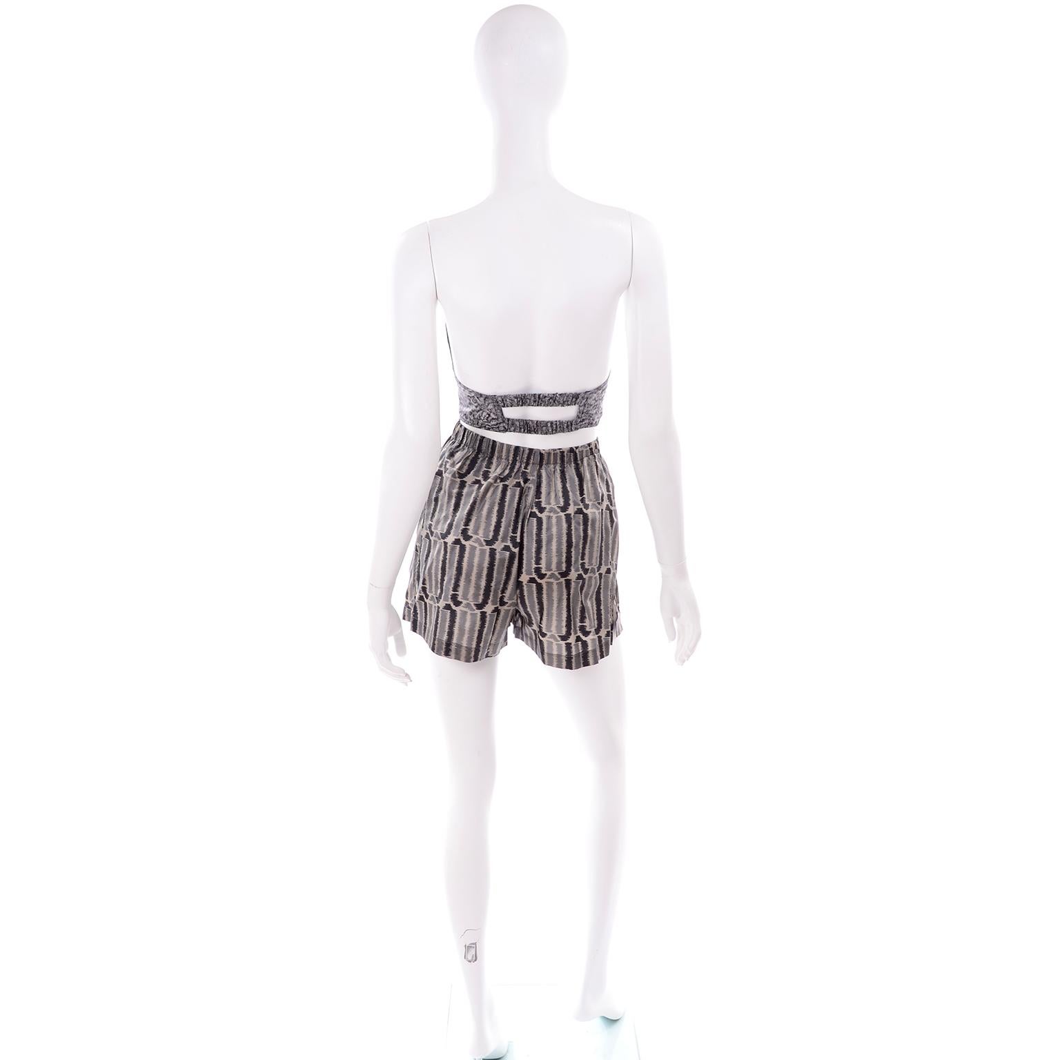 1987 Azzedine Alaia 4Pc Shorts Skirt Bustier Jacket Christophe Von Weyhe Print  3