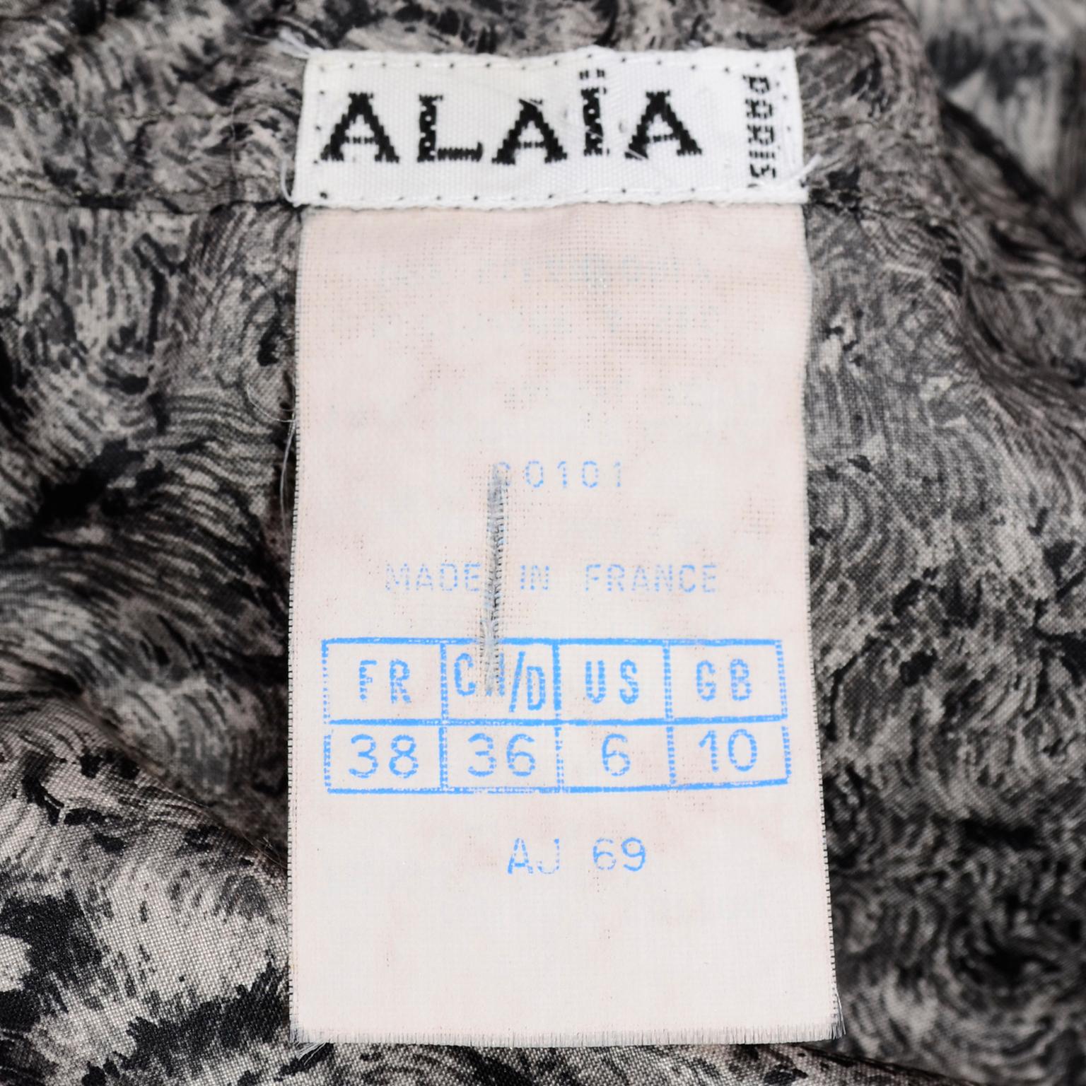 1987 Azzedine Alaia 4Pc Shorts Skirt Bustier Jacket Christophe Von Weyhe Print  10