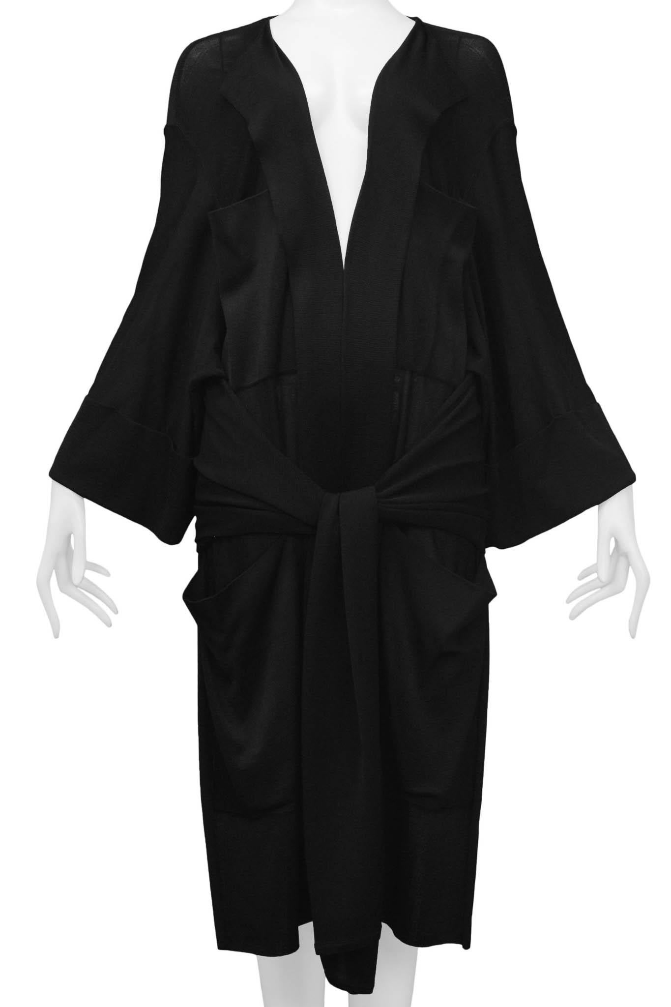 Rare Azzedine Alaia Black Woven Kimono Cardigan Duster 1985 5