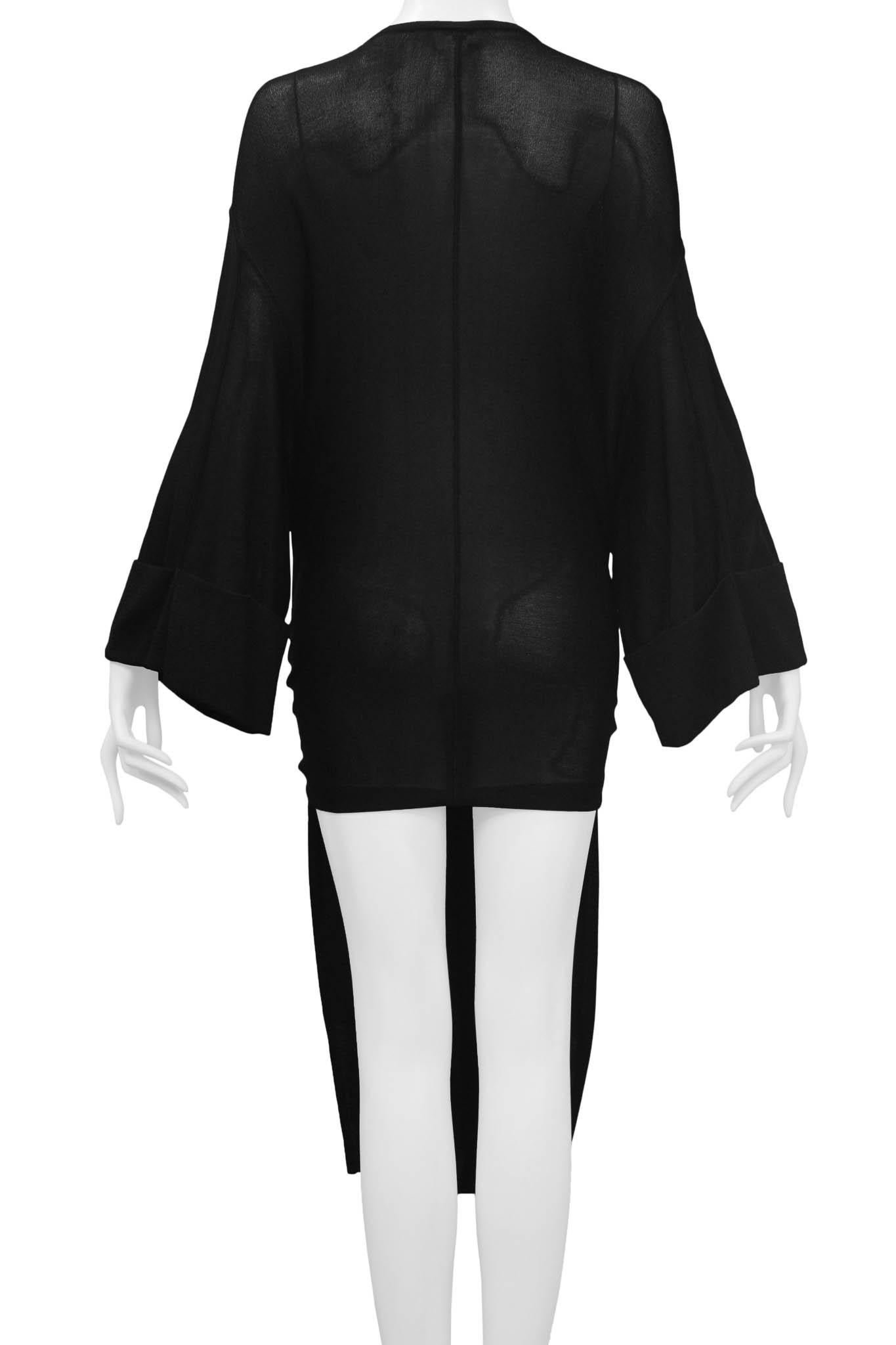 Rare Azzedine Alaia Black Woven Kimono Cardigan Duster 1985 6