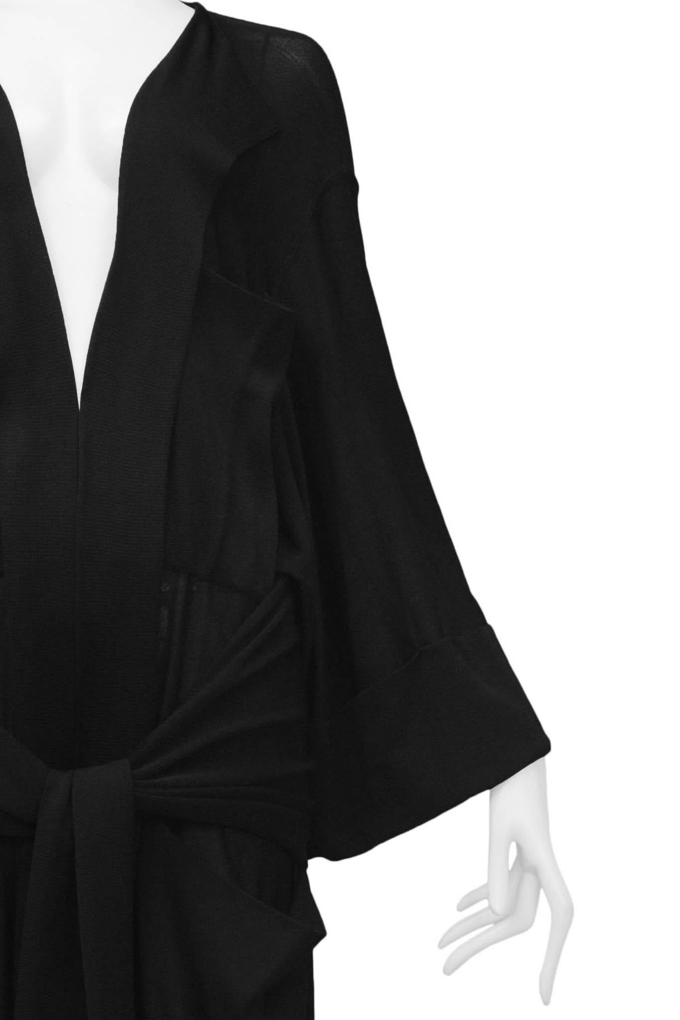 Rare Azzedine Alaia Black Woven Kimono Cardigan Duster 1985 1