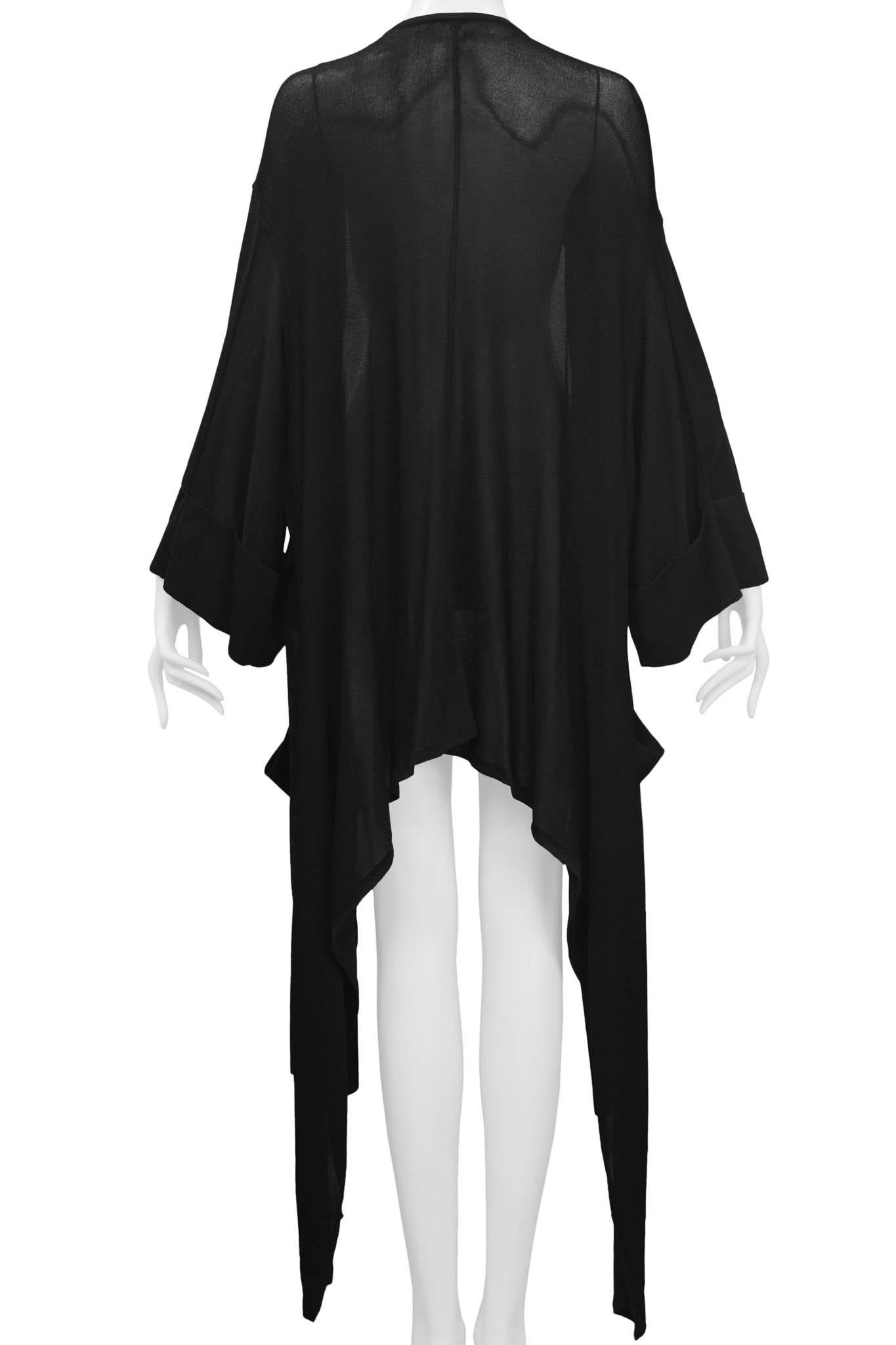 Rare Azzedine Alaia Black Woven Kimono Cardigan Duster 1985 2