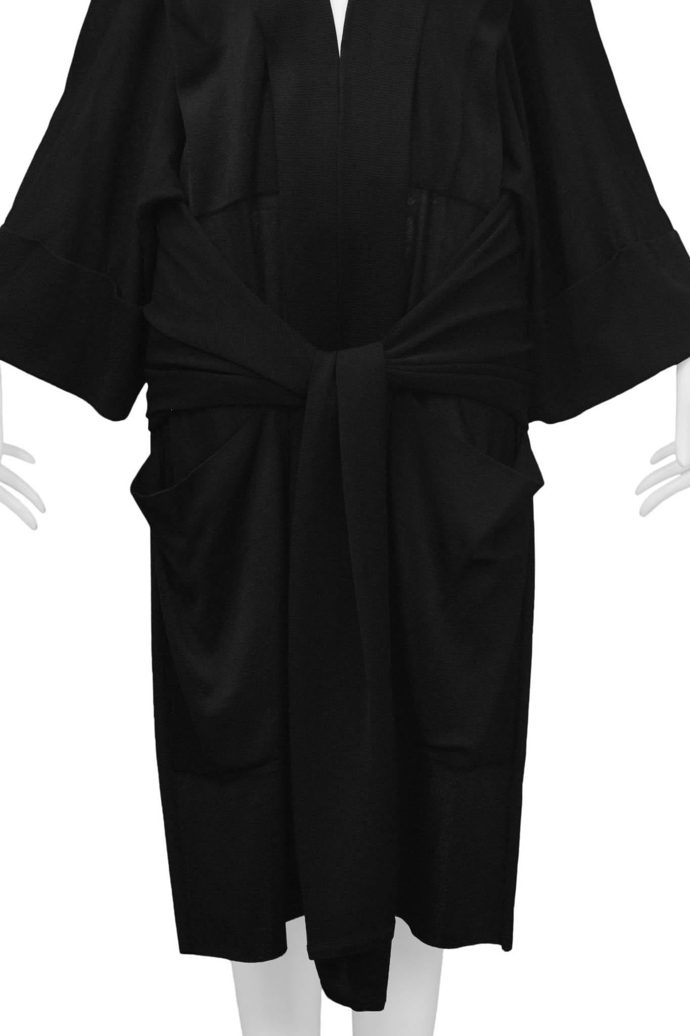 Rare Azzedine Alaia Black Woven Kimono Cardigan Duster 1985 4