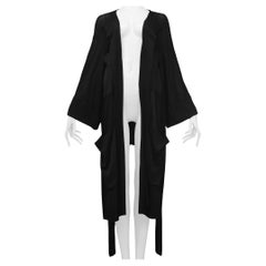 Rare Azzedine Alaia Black Woven Kimono Cardigan Duster 1985