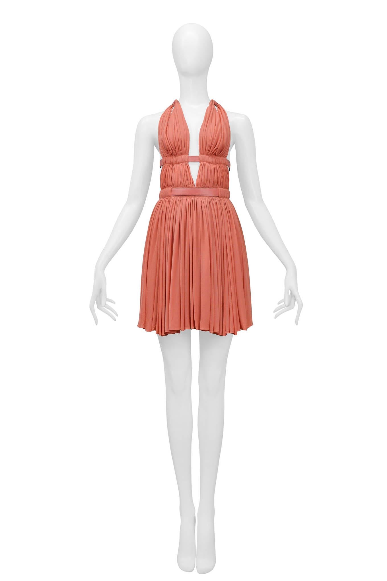 coral halter dress