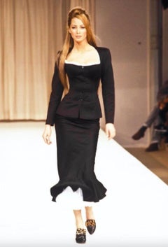 Rare Azzedine Alaia Vintage S/S 1992 Black Corset Bustier Jacket
