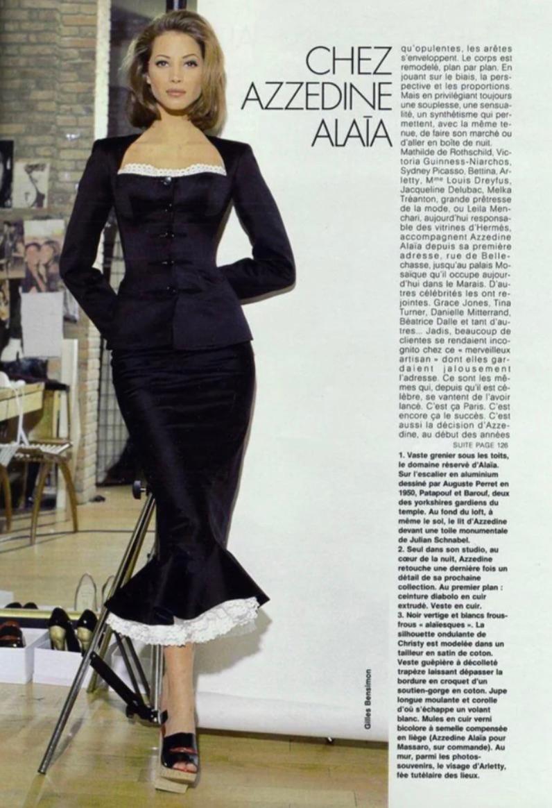 Azzedine Alaia rare veste bustier corset noire vintage S/S 1992 Bon état - En vente à Jersey City, NJ