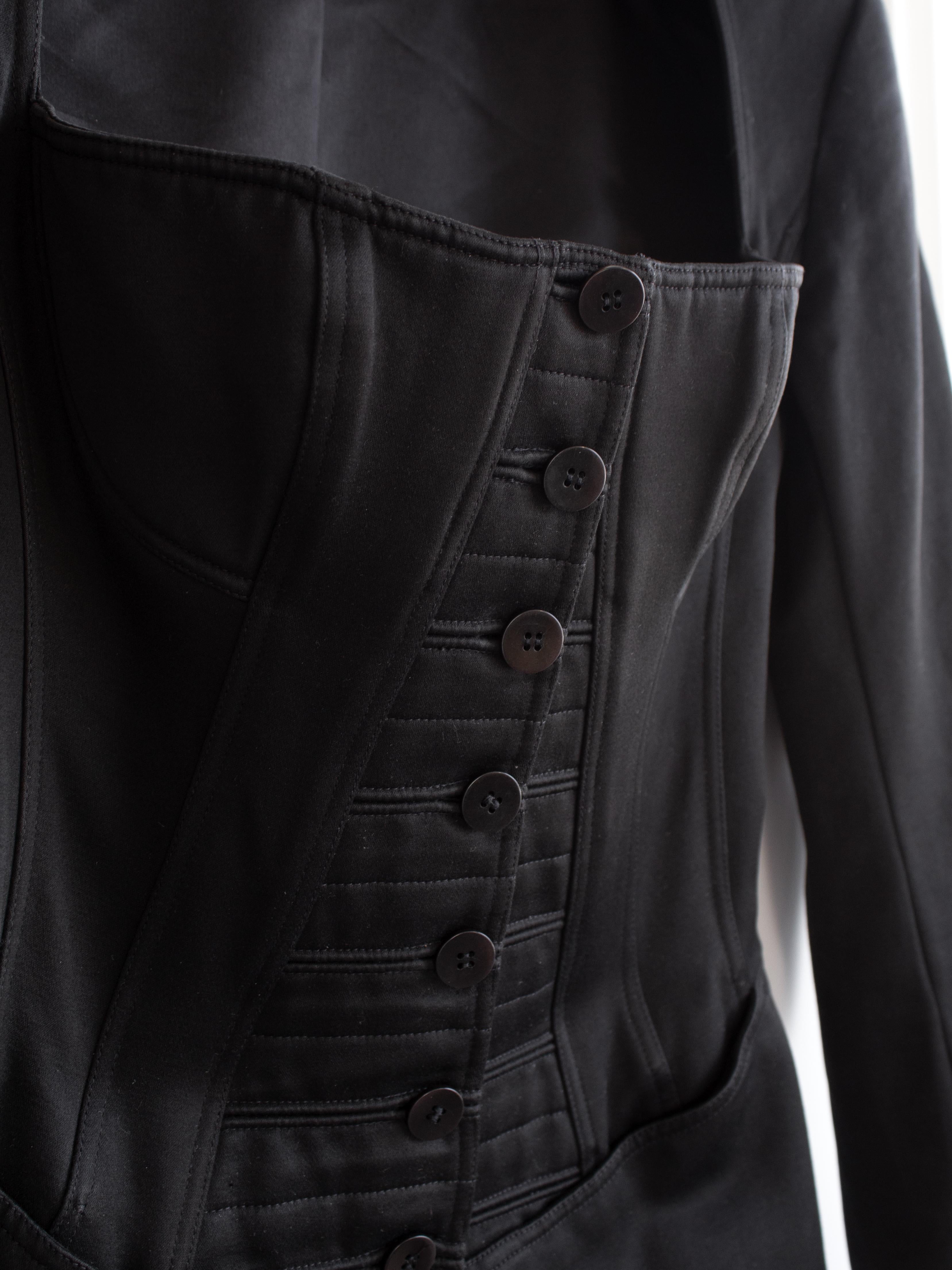 Azzedine Alaia rare veste bustier corset noire vintage S/S 1992 en vente 5