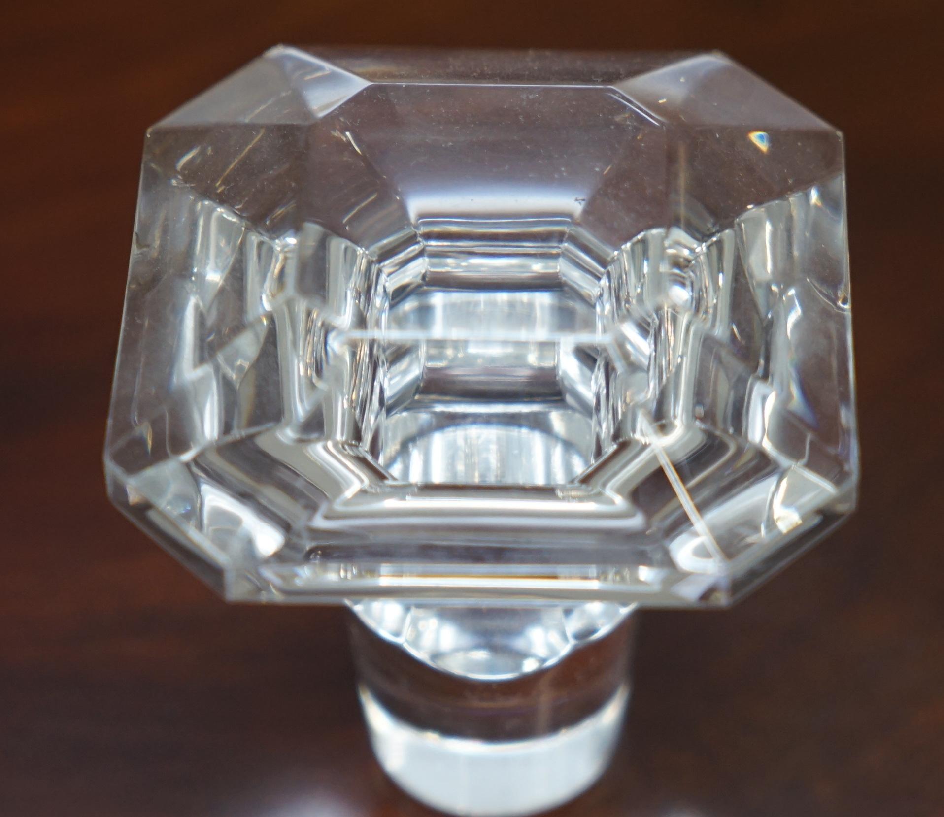 Modern Rare Baccarat Crystal Asprey Sterling Silver Collar Harcourt Whisky Decanter