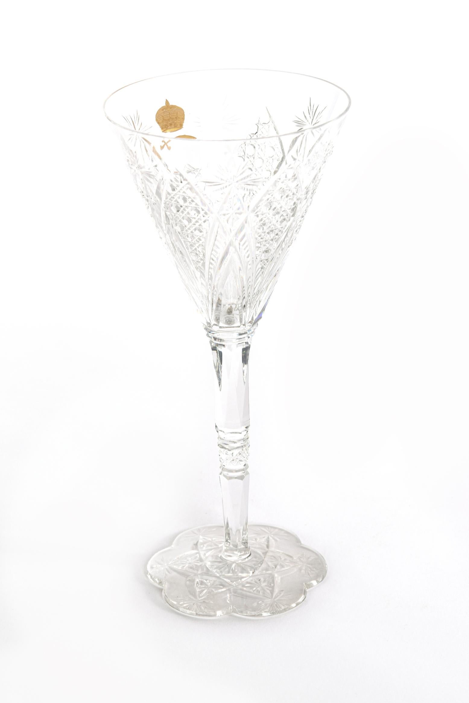 Art Nouveau Rare Baccarat Custom Sultan of Brunei Aperitif or Sherry Glass Hand Cut Crystal