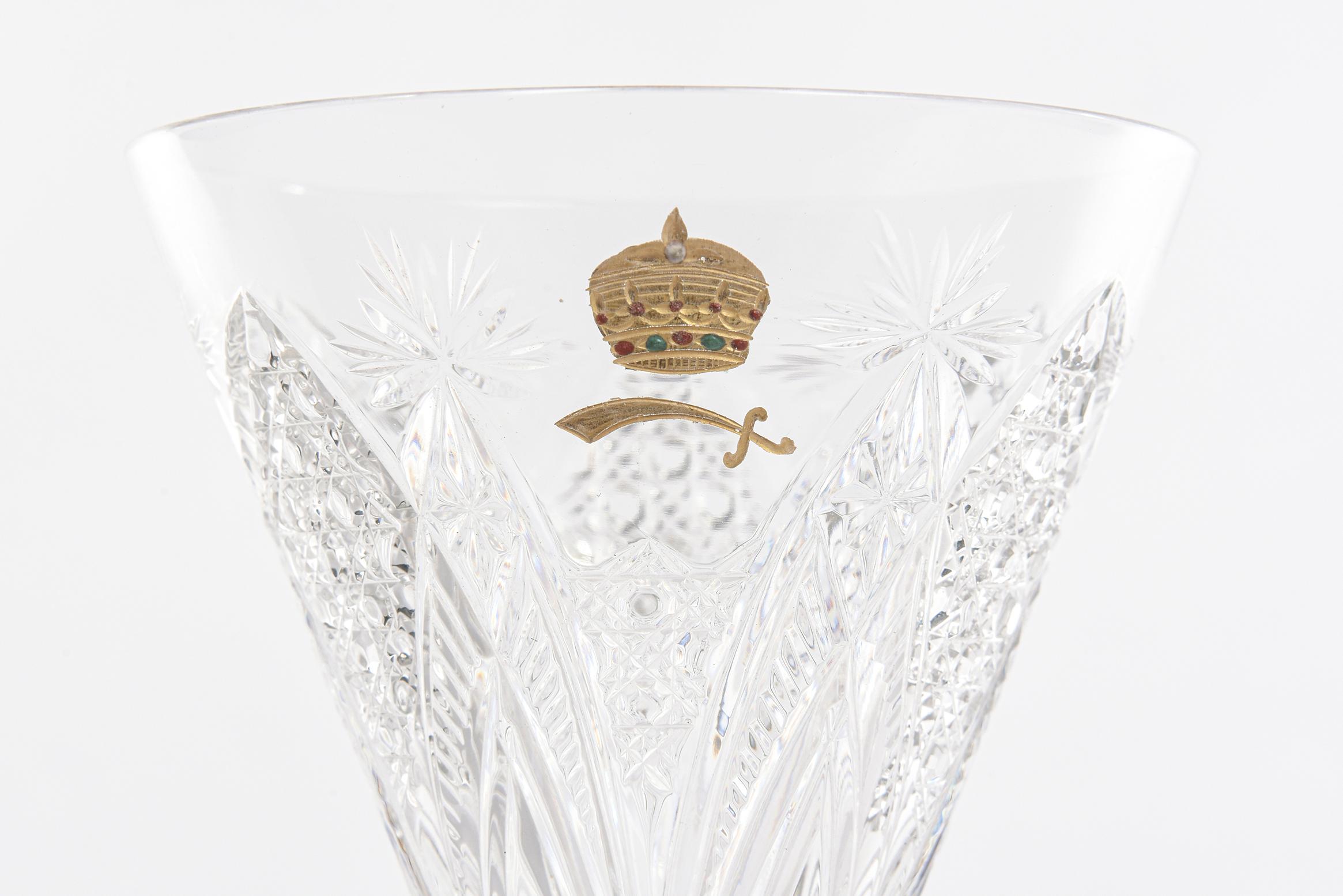 Hand-Crafted Rare Baccarat Custom Sultan of Brunei Aperitif or Sherry Glass Hand Cut Crystal