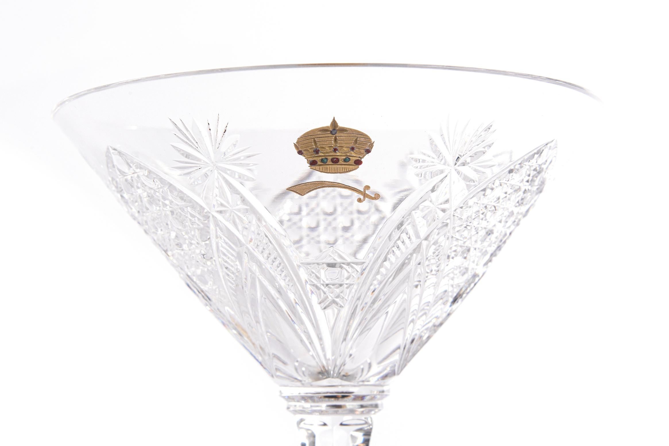 A wonderful opportunity to add to your Museum Quality collection. Please see our other listings for this rare pattern that has been gracing Royal tables since the early 1900s. From France's premier Cristallerie, Baccarat, this hand blown and cut
