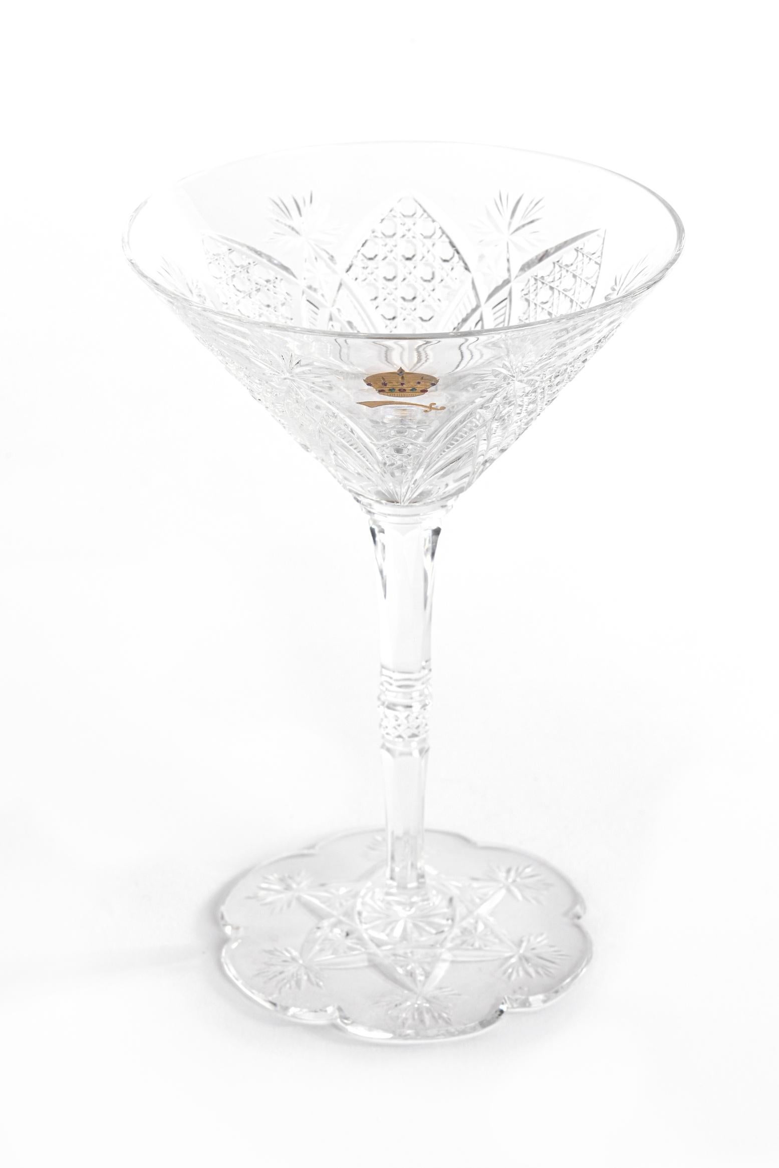 Rare Baccarat Custom Sultan of Brunei Martini or Cocktail Glass Hand Cut Crystal In Good Condition In West Palm Beach, FL