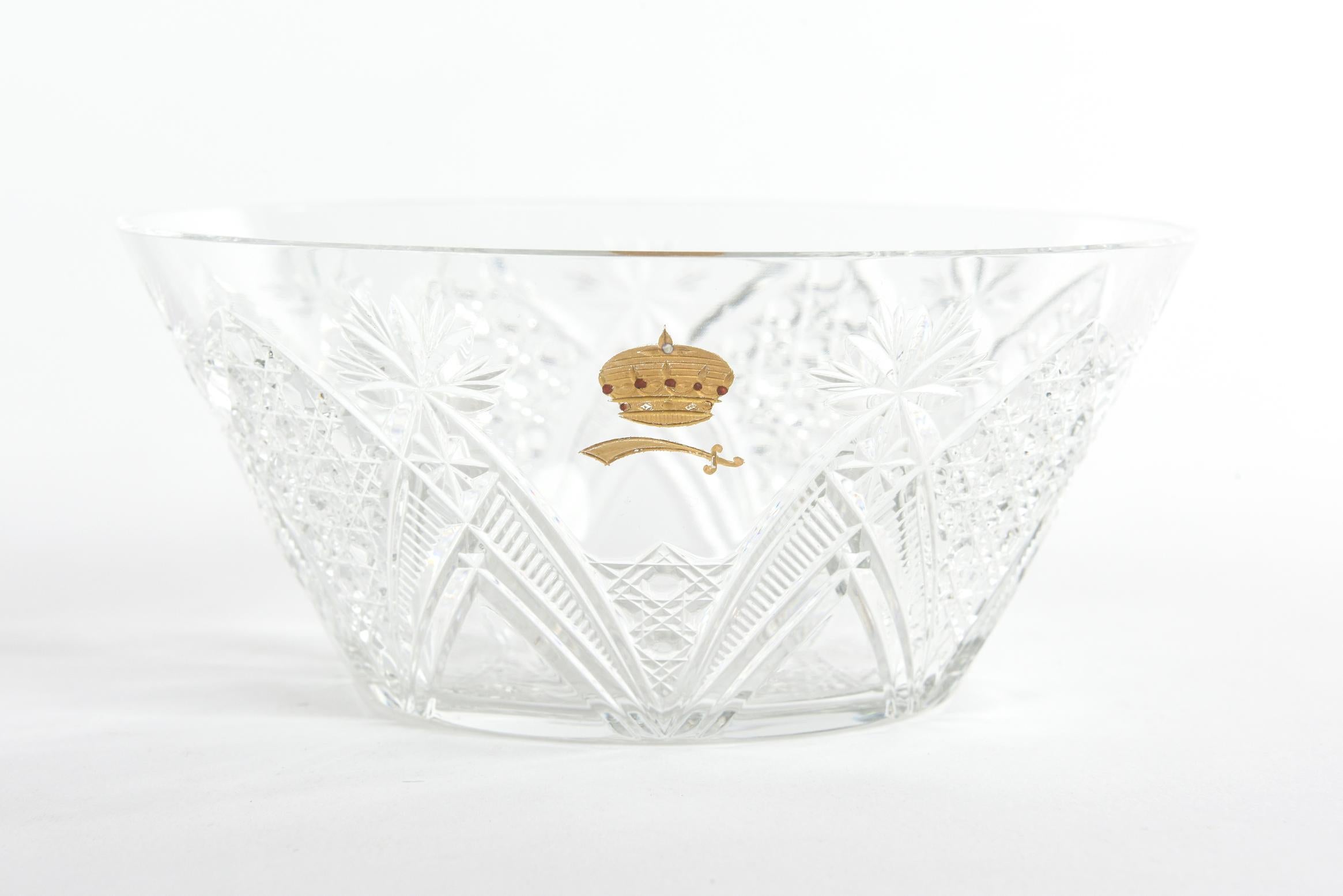 Art Nouveau Rare Baccarat Custom Sultan of Brunei Suite of 6 Hand Cut Crystal Bowls