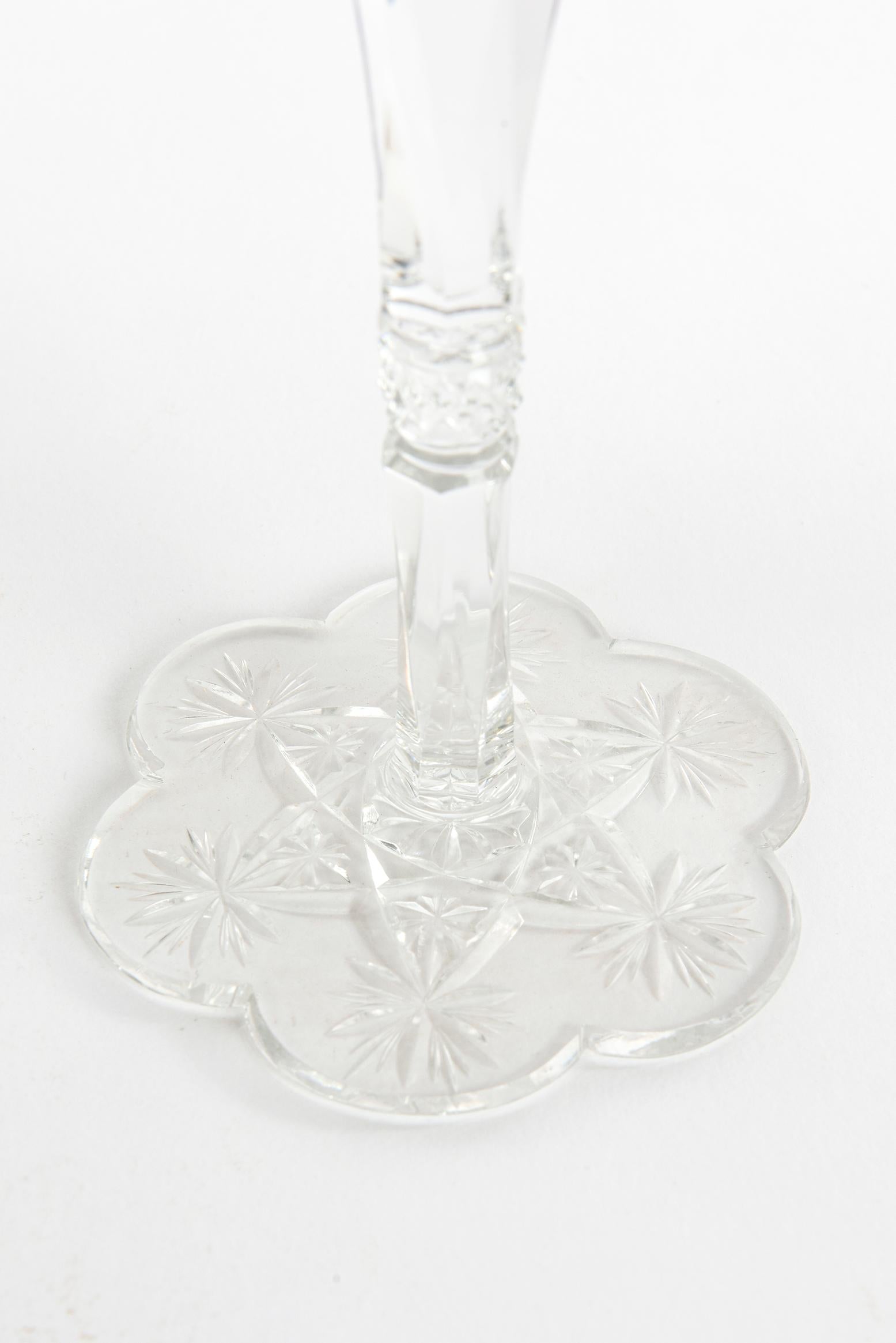 Mid-20th Century Rare Baccarat Custom Sultan of Brunei Suite of Six Goblets, Handcut Crystal