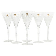 Rare Baccarat Custom Sultan of Brunei Suite of Six Goblets, Handcut Crystal