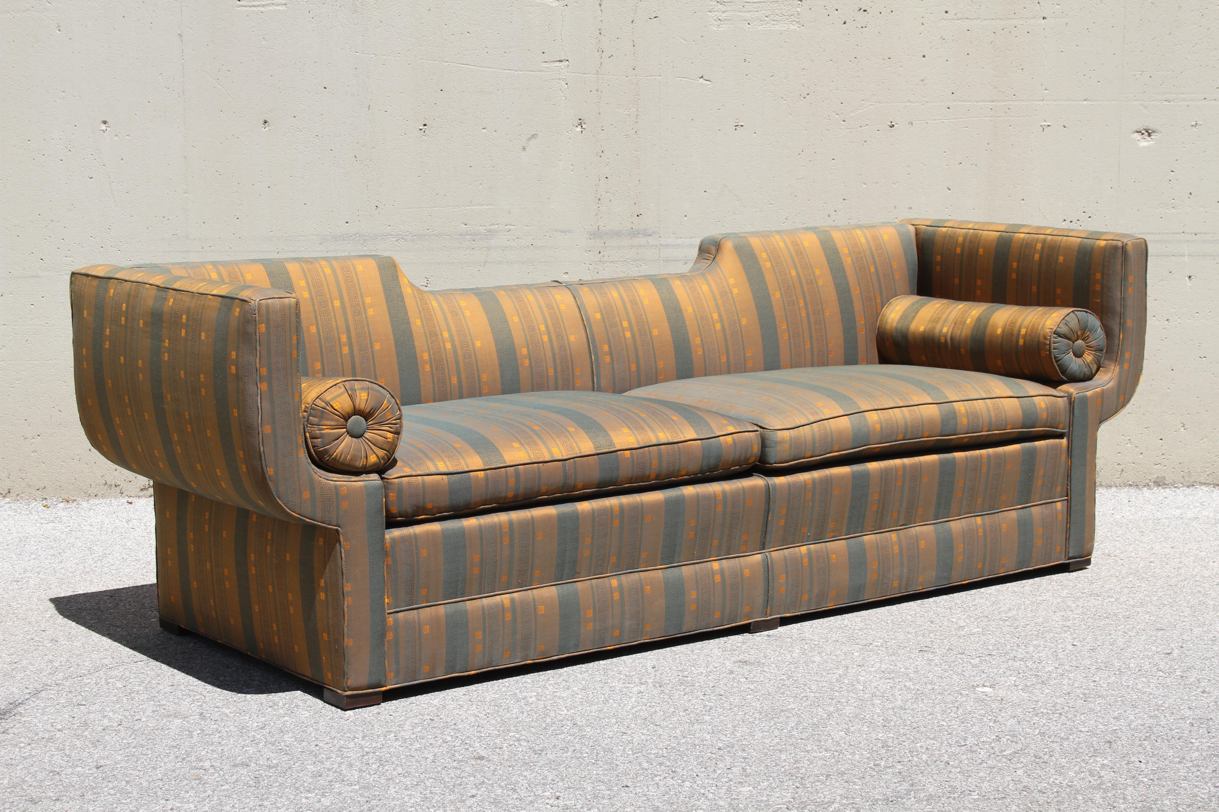 vintage striped couch