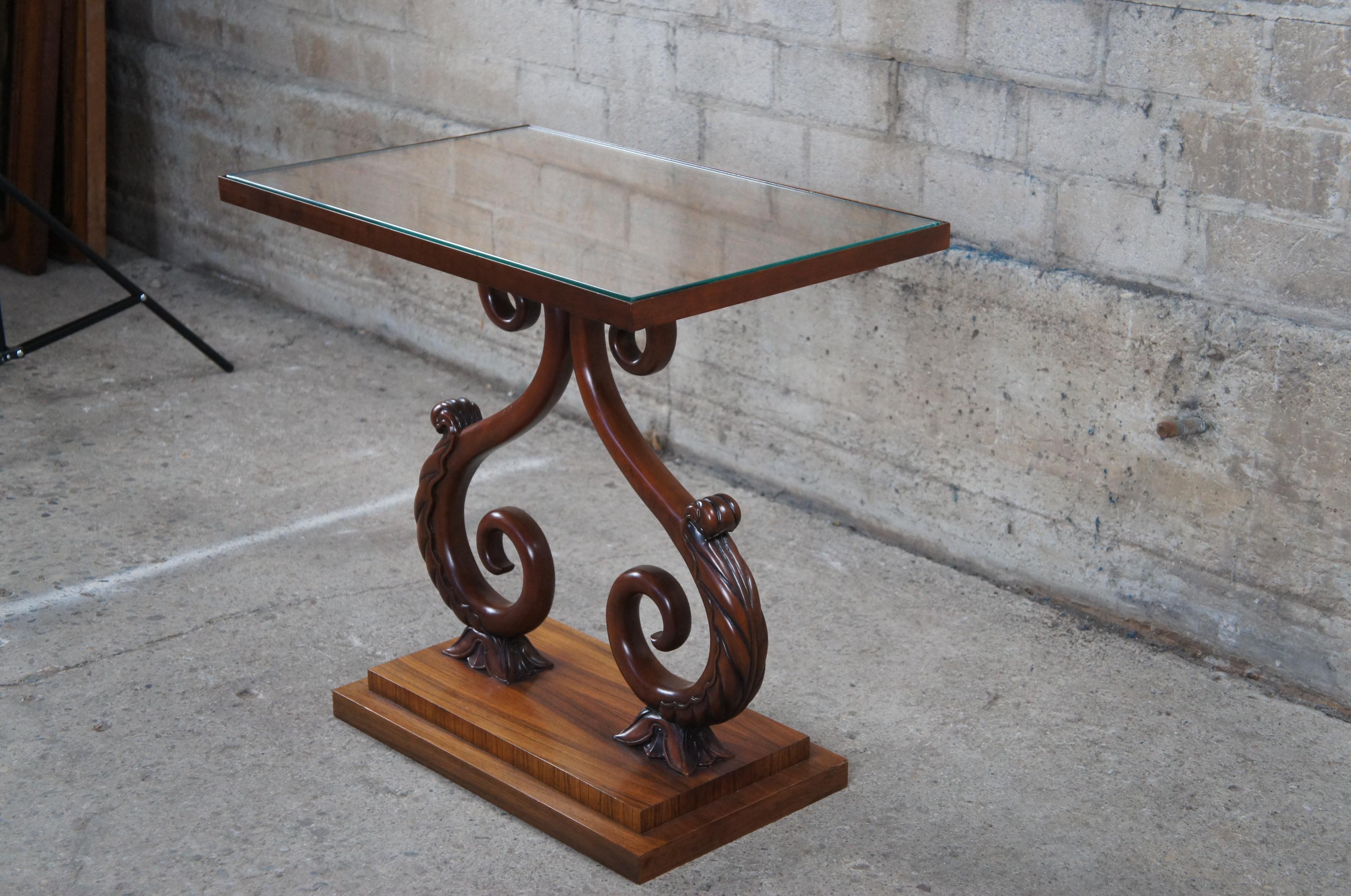 Rare Baker Furniture McMillen Collection Rosewood Scrolled Accent Table Stand For Sale 8