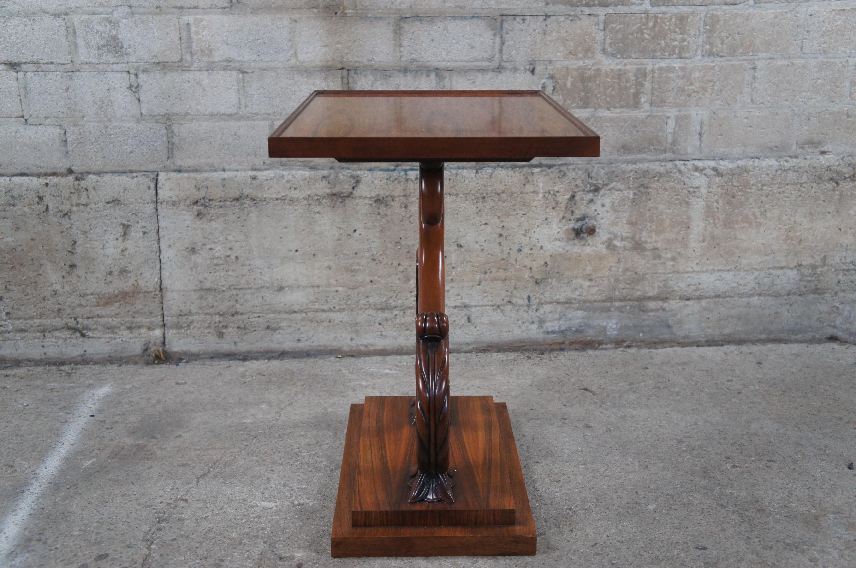 Rare Baker Furniture McMillen Collection Rosewood Scrolled Accent Table Stand For Sale 3