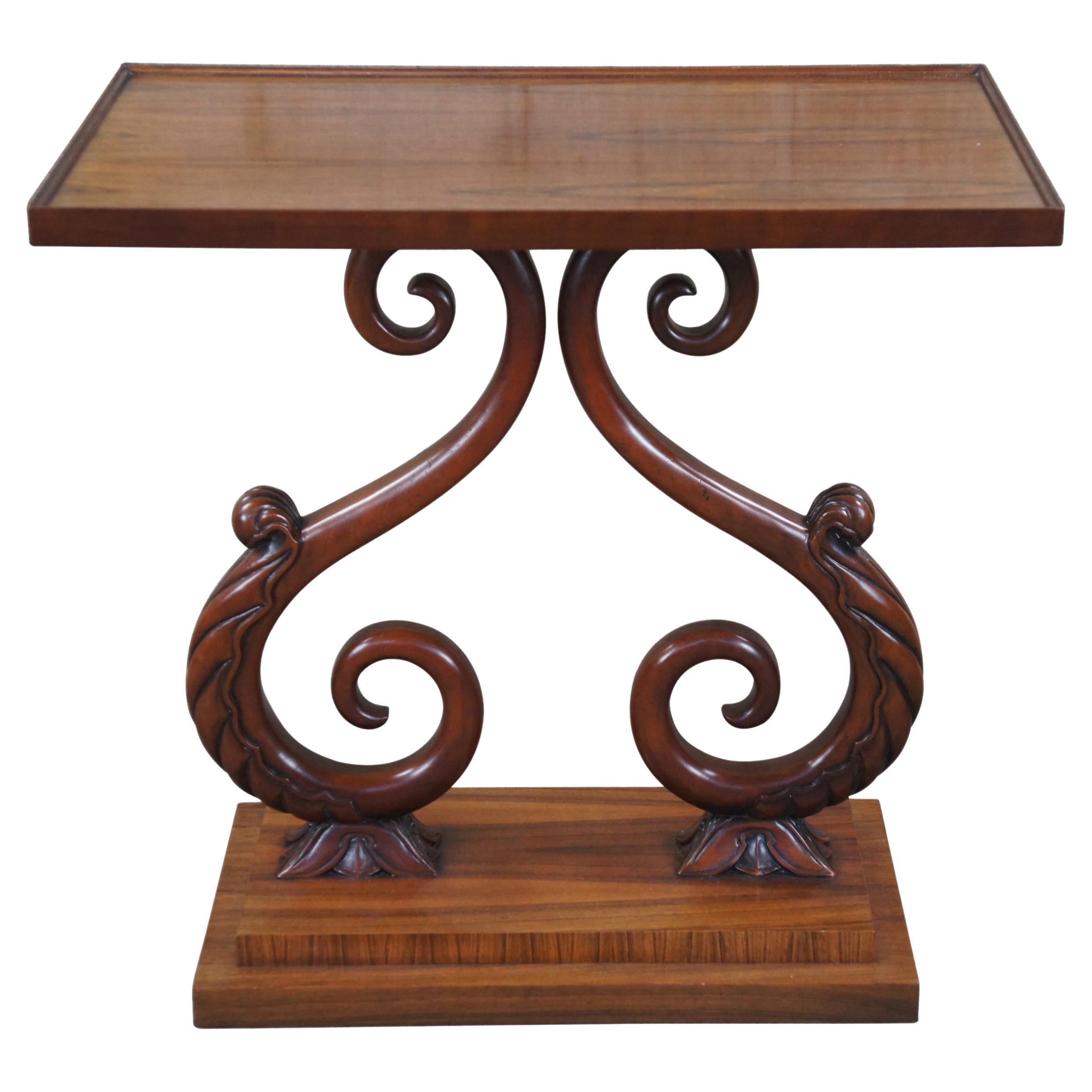 Rare Baker Furniture McMillen Collection Rosewood Scrolled Accent Table Stand For Sale