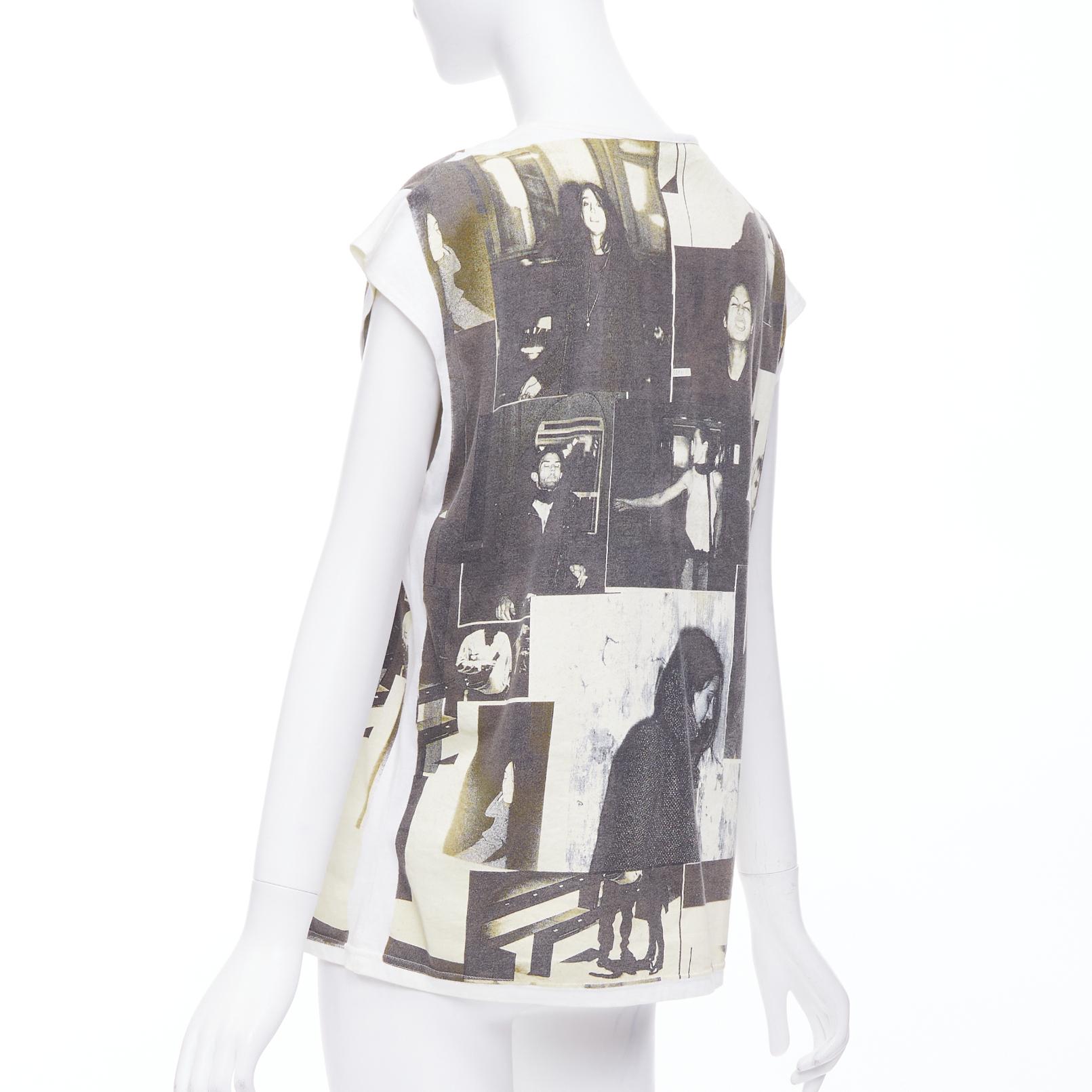 BALENCIAGA Haut rare vintage gris beige et coton imprimé photo FR36 S, 2007 en vente 1
