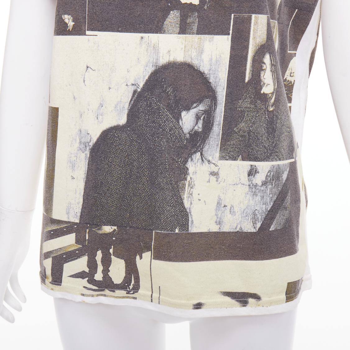 BALENCIAGA Haut rare vintage gris beige et coton imprimé photo FR36 S, 2007 en vente 2