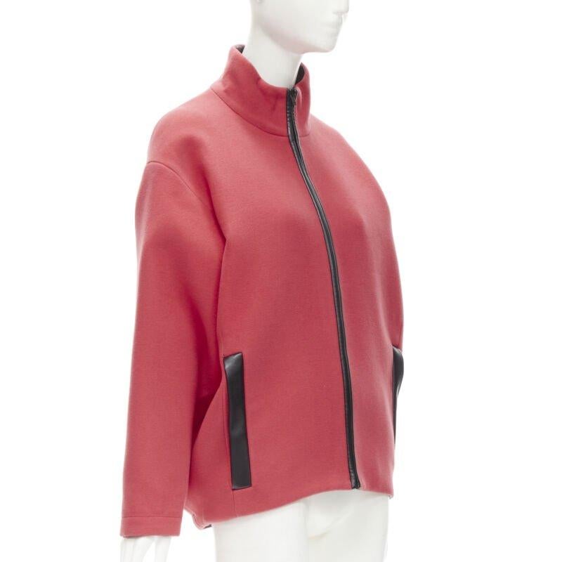 rare BALENCIAGA 2012 Nicolas Ghesquiere red wool cocoon bomber jacket FR34 XS In Excellent Condition For Sale In Hong Kong, NT