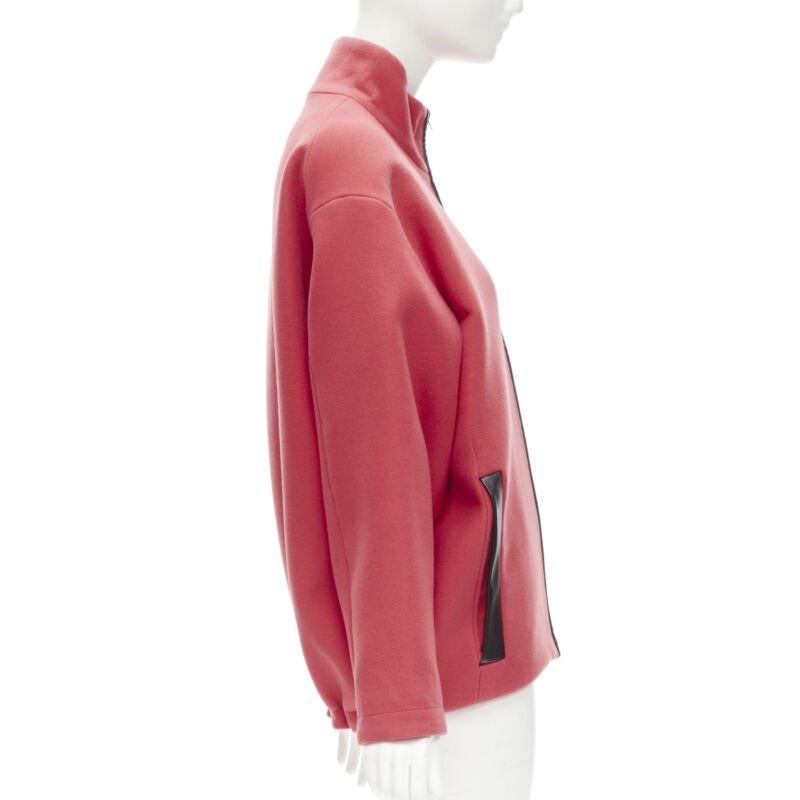 Women's rare BALENCIAGA 2012 Nicolas Ghesquiere red wool cocoon bomber jacket FR34 XS For Sale