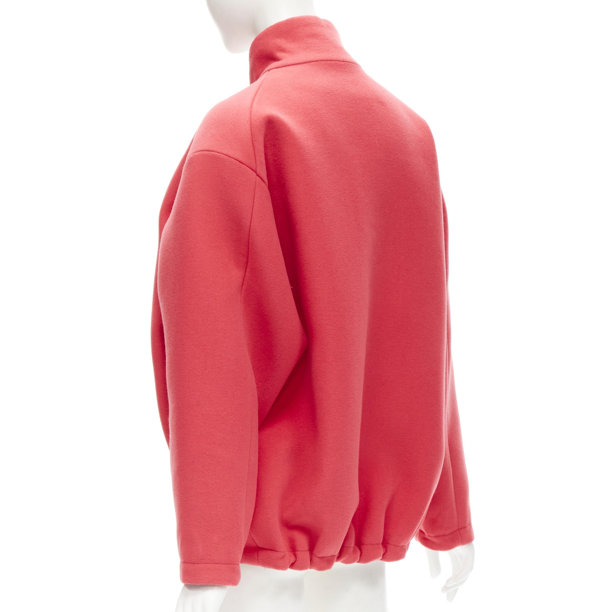 rare BALENCIAGA 2012 Nicolas Ghesquiere red wool cocoon bomber jacket FR34 XS In Excellent Condition For Sale In Hong Kong, NT