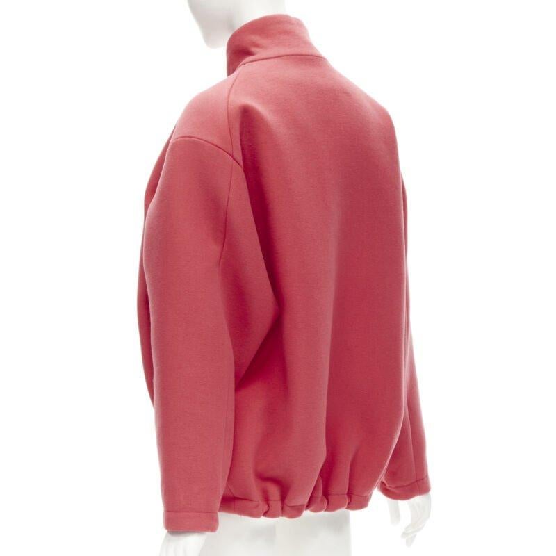 rare BALENCIAGA 2012 Nicolas Ghesquiere red wool cocoon bomber jacket FR34 XS For Sale 2
