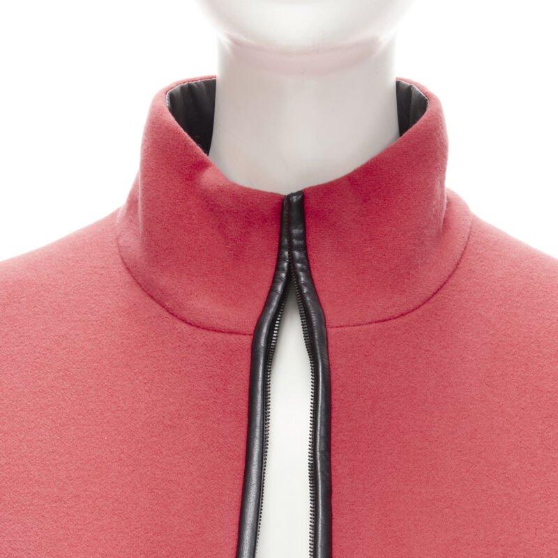 rare BALENCIAGA 2012 Nicolas Ghesquiere red wool cocoon bomber jacket FR34 XS For Sale 3