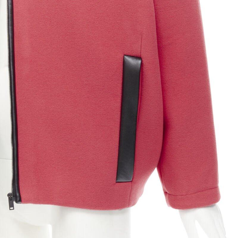 rare BALENCIAGA 2012 Nicolas Ghesquiere red wool cocoon bomber jacket FR34 XS For Sale 4