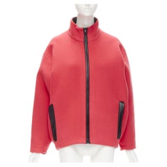 Seltene BALENCIAGA 2012 Nicolas Ghesquiere Rote Cocoon-Bomberjacke aus Wolle FR34 XS