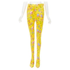 SELTENE BALENCIAGA 2018 Pantashoes Messer gelbe cartoon-Hose mit Welpe IT38 EU38