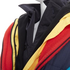 rare BALENCIAGA 2018 Runway Fake Layering 7 layer blue nylon parka jacket XL