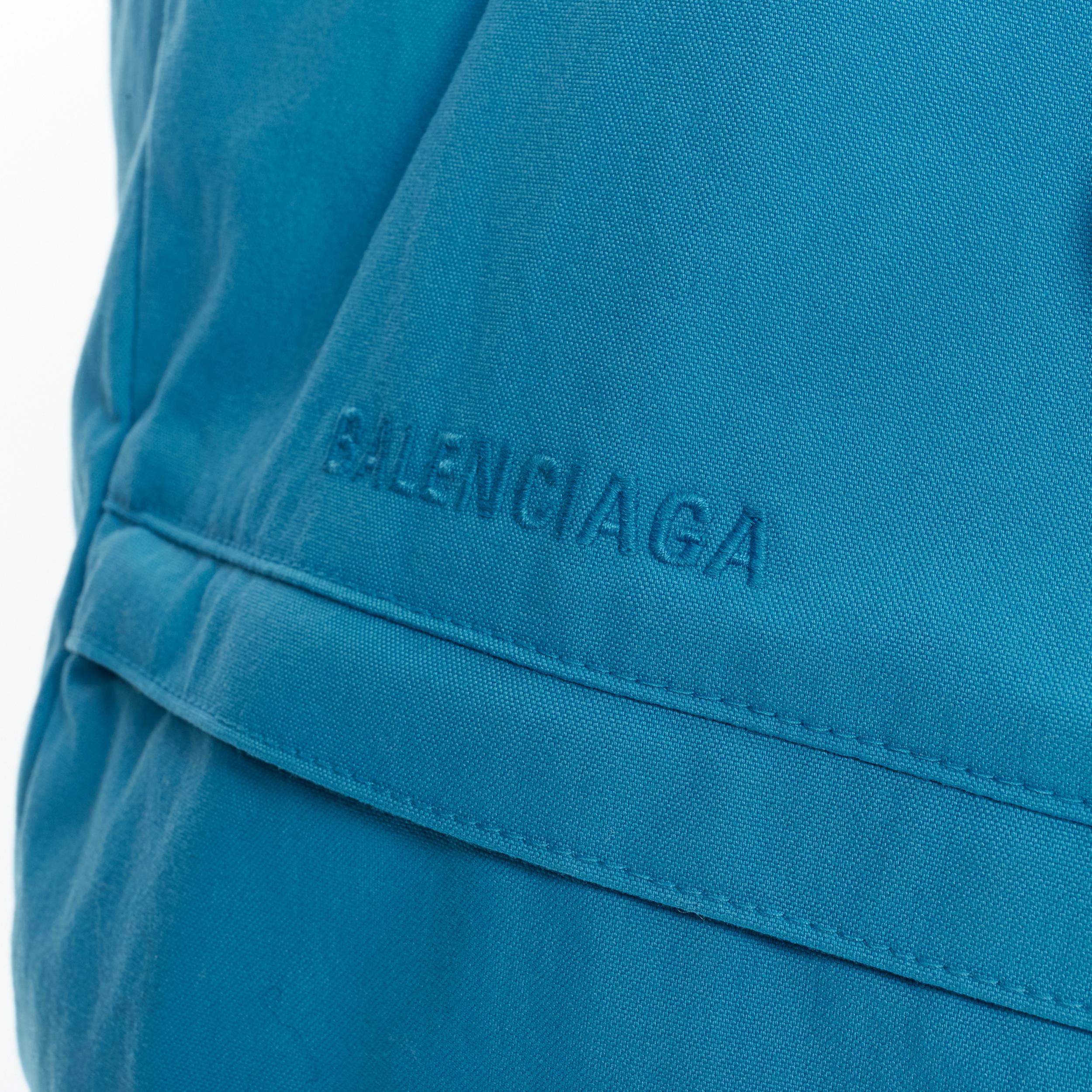 rare BALENCIAGA 2018 Runway Fake Layering 7 layer blue nylon parka jacket XL In Good Condition In Hong Kong, NT