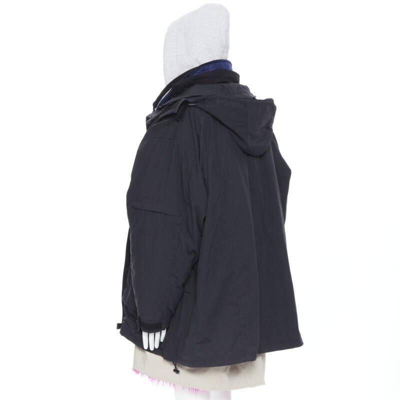 raro BALENCIAGA 2018 Runway Fake Layering 7 strati giacca parka rosa foderata di pelliccia XL in vendita 1