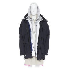 rare BALENCIAGA 2018 Runway Fake Layering 7 layer pink fur lined parka jacket XL