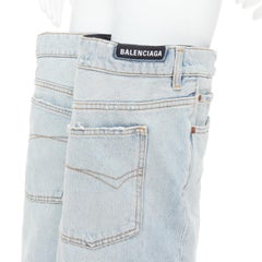 rare BALENCIAGA 2023 Falkon denim over the knee foldover high heel boots EU39