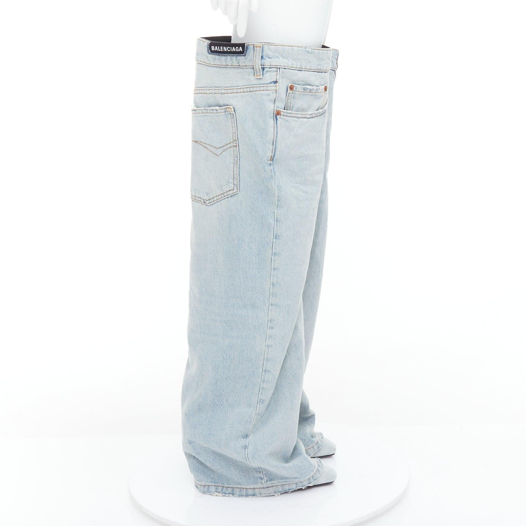 BALENCIAGA 2023 Bottes à talons hauts en denim Falkon avec rabat sur le genou EU39 Neuf - En vente à Hong Kong, NT