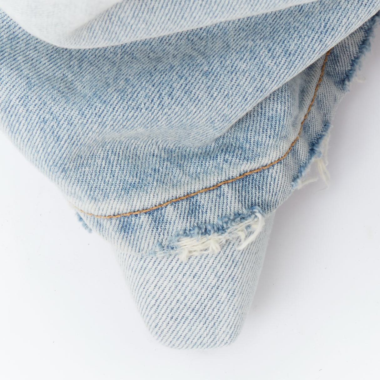 BALENCIAGA 2023 Bottes à talons hauts en denim Falkon avec rabat sur le genou EU39 en vente 4
