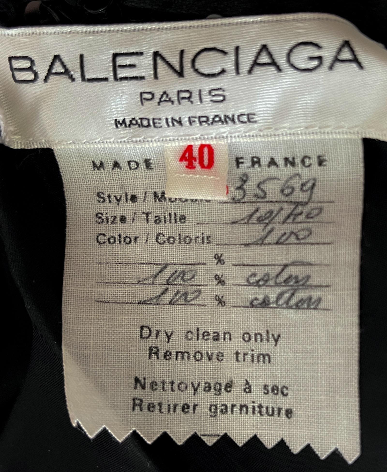 Rare BALENCIAGA Archival Couture Evening Gown White Black Dress In Good Condition In Berlin, BE