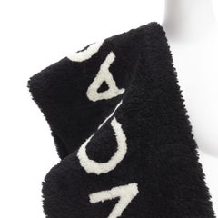 rare BALENCIAGA Demna 2016 Runway iconic B&W logo lambskin shearling fur scarf