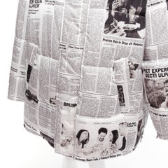 rare BALENCIAGA Demna 2020 Cape Doudoune white newspaper print puffer FR38 M