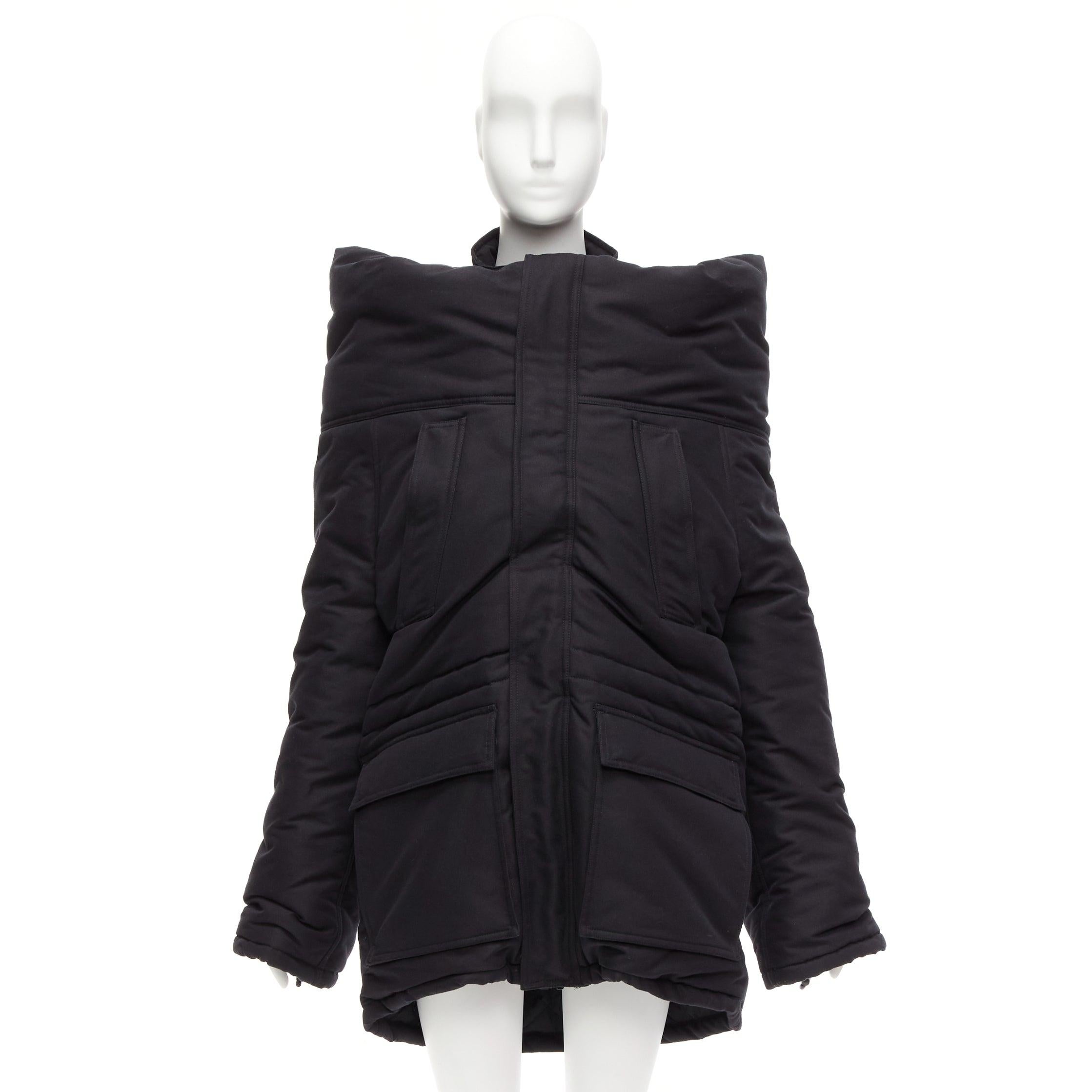 rare BALENCIAGA Demna 2021 Runway CB Parka deconstructed ski jacket FR34 XS For Sale 5