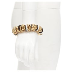 rare BALENCIAGA Demna Artisanal multi gold black white rings linked bracelet