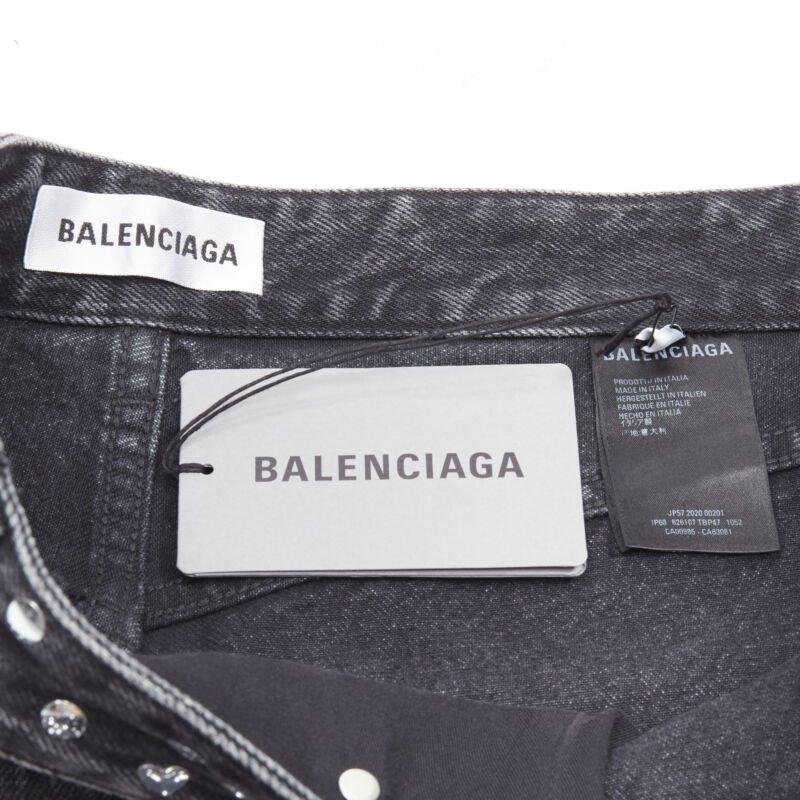 rare BALENCIAGA DEMNA black denim silver star heart stud embellished jeans S 6