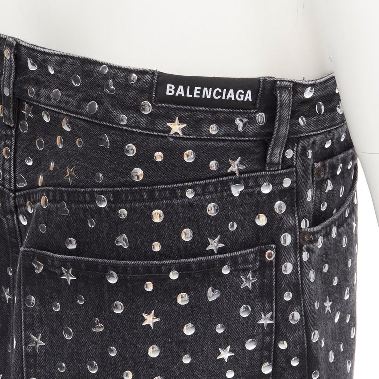 Black Denim Silver Stud Bag main image 0