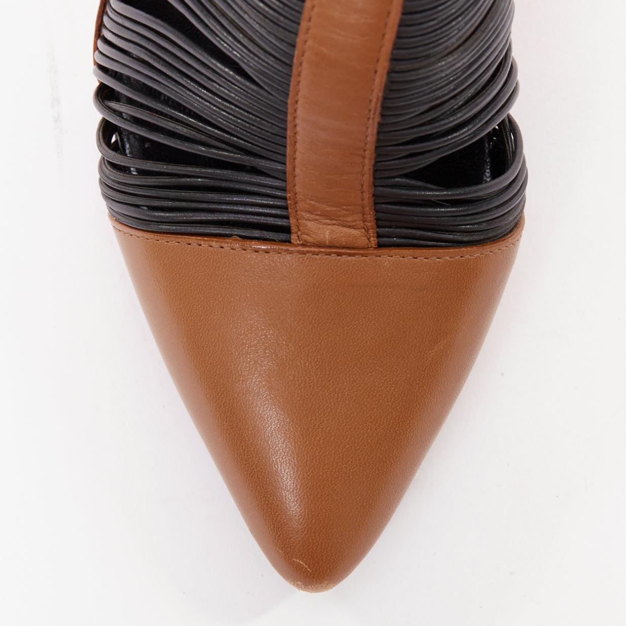 raro BALENCIAGA Nicolas Ghesquiere marrón negro hebilla alambrada botín EU37 en venta 1